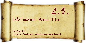 Löwbeer Vaszilia névjegykártya